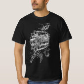 Vliegtuig Mechanic Engineer Jet Engine Tekening T-shirt (Voorkant)
