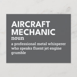 Vliegtuig Mechanic - Grappige definitie Feestdagenkaart