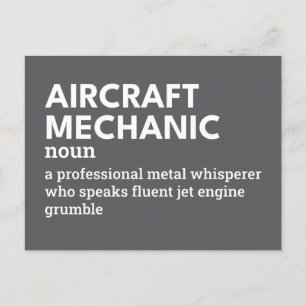 Vliegtuig Mechanic - Grappige definitie Feestdagenkaart