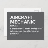 Vliegtuig Mechanic - Grappige definitie Feestdagenkaart (Voorkant / Achterkant)