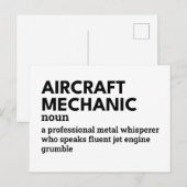 Vliegtuig Mechanic – Humor Definition Feestdagenkaart (Voorkant / Achterkant)