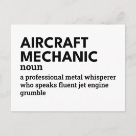 Vliegtuig Mechanic – Humor Definition Feestdagenkaart