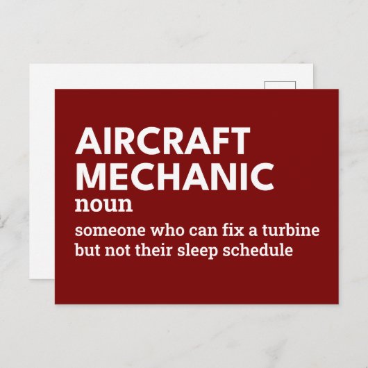 Vliegtuig Mechanic - Laugh-Out-Loud Definition Feestdagenkaart (Voorkant / Achterkant)