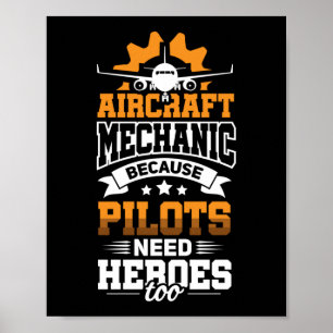 Vliegtuig Mechanic Pilot Hero Diesel Mechanic Gift Poster