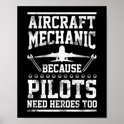 Vliegtuig Mechanic Pilot Hero Diesel Mechanic Gift Poster (Voorkant)