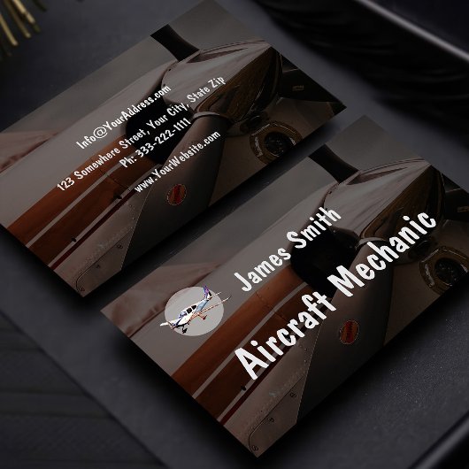 Vliegtuig Mechanic Professional Services Kaarten Visitekaartje