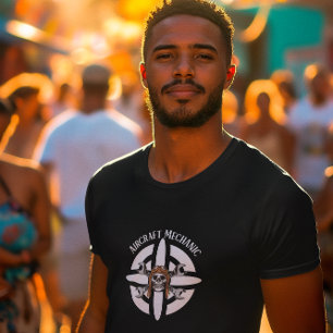 Vliegtuig Mechanic, Schedel Pilot & Prop, Luchtvaa T-shirt