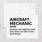 Vliegtuig Mechanic – Slimme taakdefinitie Feestdagenkaart (Voorkant / Achterkant)