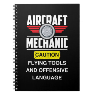 Vliegtuig Mechanic - Vliegtuig Mechanic Caution fl Notitieboek
