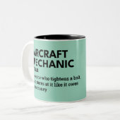 Vliegtuig Mechanic - Witty Definition Mok (Voorkant links)