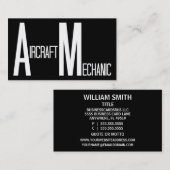Vliegtuig Mechanic Zwart-wit Visitekaartje (Voorkant / Achterkant)