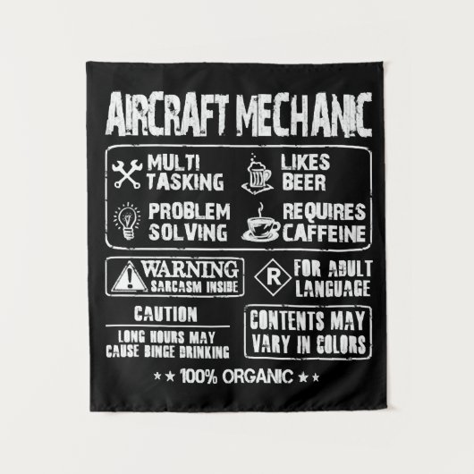 Vliegtuig mechanica - Mechanische multitasking t - Wandkleed (Voorkant)