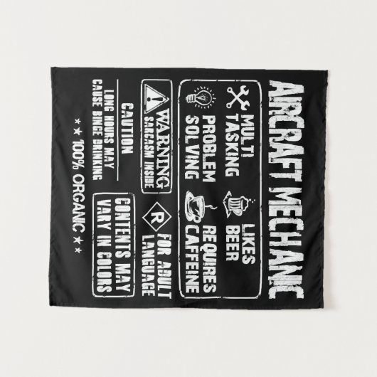 Vliegtuig mechanica - Mechanische multitasking t - Wandkleed (Voorkant (horizontaal))