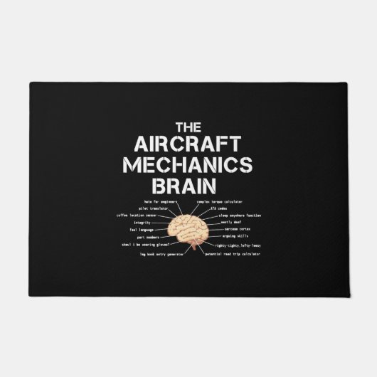 Vliegtuig Mechanics Brain Funny Airicopter Deurmat (Voorkant)