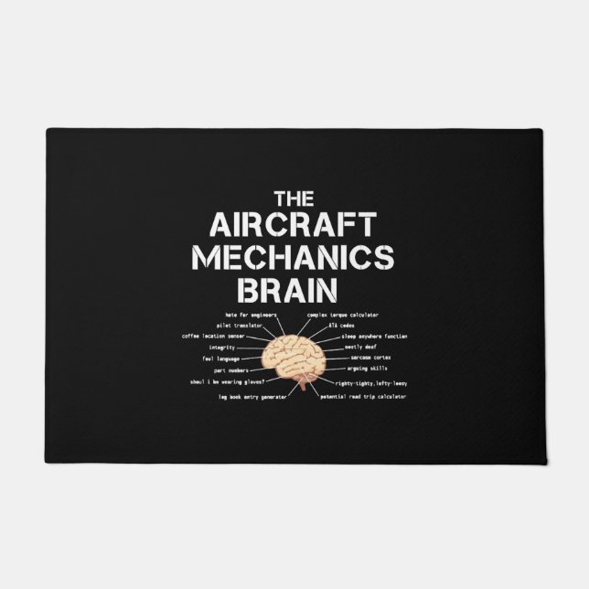 Vliegtuig Mechanics Brain Funny Airicopter Deurmat (Voorkant)