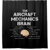 Vliegtuig Mechanics Brain Funny Airicopter Douchegordijn (Voorkant)