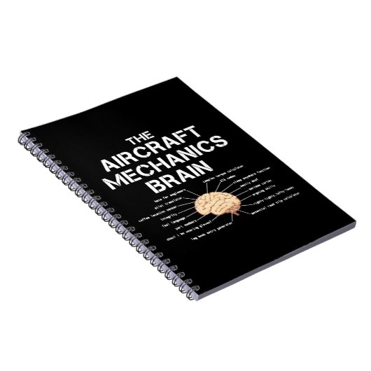 Vliegtuig Mechanics Brain Funny Airicopter Notitieboek (Rechterzijde)