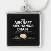 Vliegtuig Mechanics Brain Funny Airicopter Sleutelhanger (Voorkant)