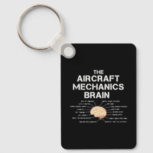 Vliegtuig Mechanics Brain Funny Airicopter Sleutelhanger
