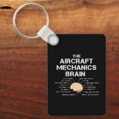 Vliegtuig Mechanics Brain Funny Airicopter Sleutelhanger (Voorkant)