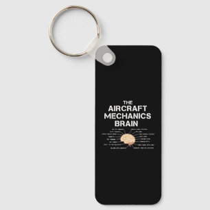 Vliegtuig Mechanics Brain Funny Airicopter Sleutelhanger