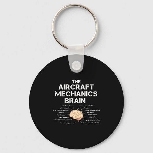 Vliegtuig Mechanics Brain Funny Airicopter Sleutelhanger (Voorkant)