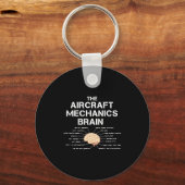Vliegtuig Mechanics Brain Funny Airicopter Sleutelhanger (Voorkant)