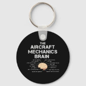 Vliegtuig Mechanics Brain Funny Airicopter Sleutelhanger (Voorkant)