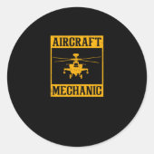 Vliegtuig Mechanisch en vliegtuigmechanisme Ronde Sticker (Voorkant)