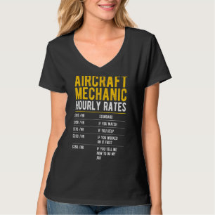 Vliegtuig-mechanisch uursnelheidsontwerp voor een t-shirt