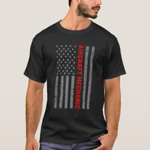 Vliegtuig Mechanische  Amerikaanse vlag voor manne T-shirt