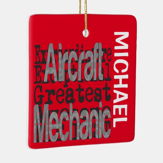 Vliegtuig Mechanische Extraordinaire CUSTOM Keramisch Ornament (Rechts)