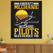 Vliegtuig Mechanische piloten hebben ook helden no Canvas Afdruk (Insitu (Woonkamer))