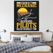 Vliegtuig Mechanische piloten hebben ook helden no Canvas Afdruk (Insitu (Slaapkamer))