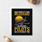 Vliegtuig Mechanische piloten hebben ook helden no Notitiekaartje (Voorkant / Achterkant in situ)