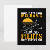 Vliegtuig Mechanische piloten hebben ook helden no Notitiekaartje (Voorkant / Achterkant)