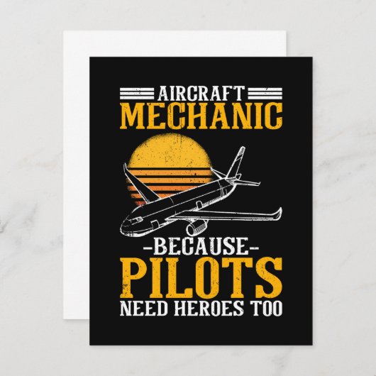 Vliegtuig Mechanische piloten hebben ook helden no Notitiekaartje (Voorkant / Achterkant)