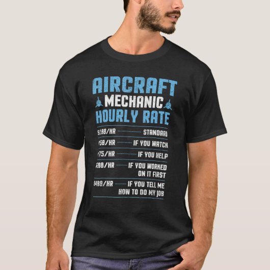 Vliegtuig Mechanische vliegtuigen met uurtarief T-shirt (Voorkant)