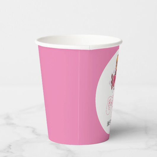 Vliegtuig Meisje Baby shower Papieren Bekers (Rechts)