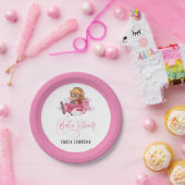 Vliegtuig Meisje Baby shower Papieren Bordje (Feest)