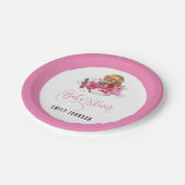 Vliegtuig Meisje Baby shower Papieren Bordje (Gekanteld)