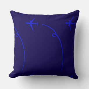 Vliegtuig met Air Trail DK Blue Kussen