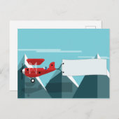 Vliegtuig met banner - Briefkaart met tekstruimte (Voorkant / Achterkant)