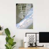 Vliegtuig met een kilometer weg zal je een mijl br poster (Thuiskantoor)