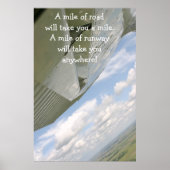 Vliegtuig met een kilometer weg zal je een mijl br poster (Voorkant)