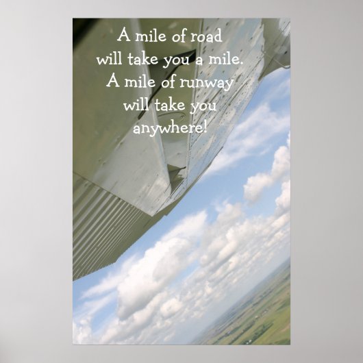 Vliegtuig met een kilometer weg zal je een mijl br poster (Voorkant)