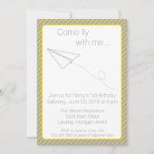 Vliegtuig met grijs geel gestreept papier, zaterda kaart (Voorkant)