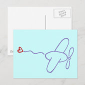 Vliegtuig met hart briefkaart (Voorkant / Achterkant)