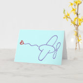 Vliegtuig met Hart Kaart (Gele Bloem)