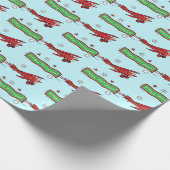 Vliegtuig met kerstmis cadeaupapier (Hoek)